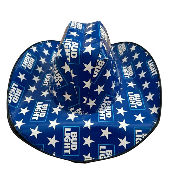 Bud Light Cowboy Hat Paper Blue Set of 2 - Picture 7 of 10